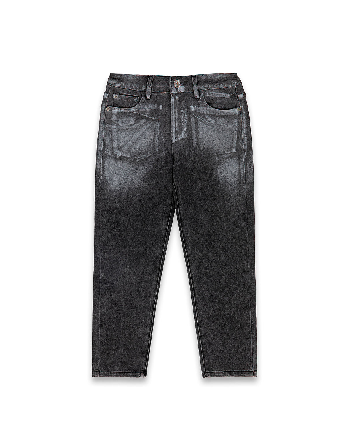 Iceberg Kids Jeans Denim Nero con Effetto Acid Wash per Bambini