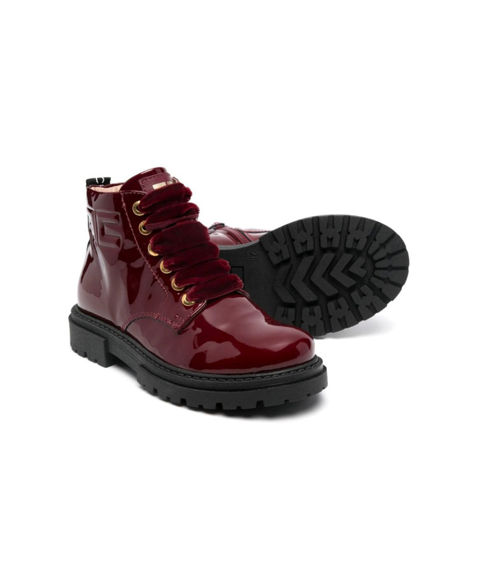 Elisabetta Franchi La Mia Bambina Stivali Anfibi Bordeaux per Neonate (dettaglio)