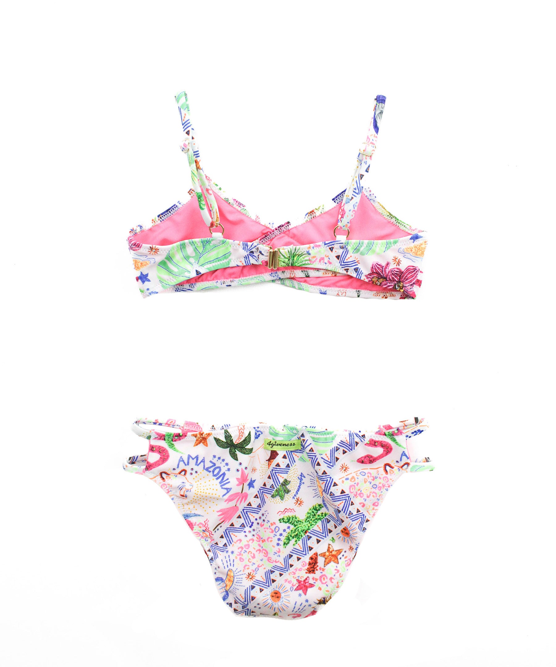 4GIVENESS Costume Bikini Fantasia Multicolor per Bambine  (retro)