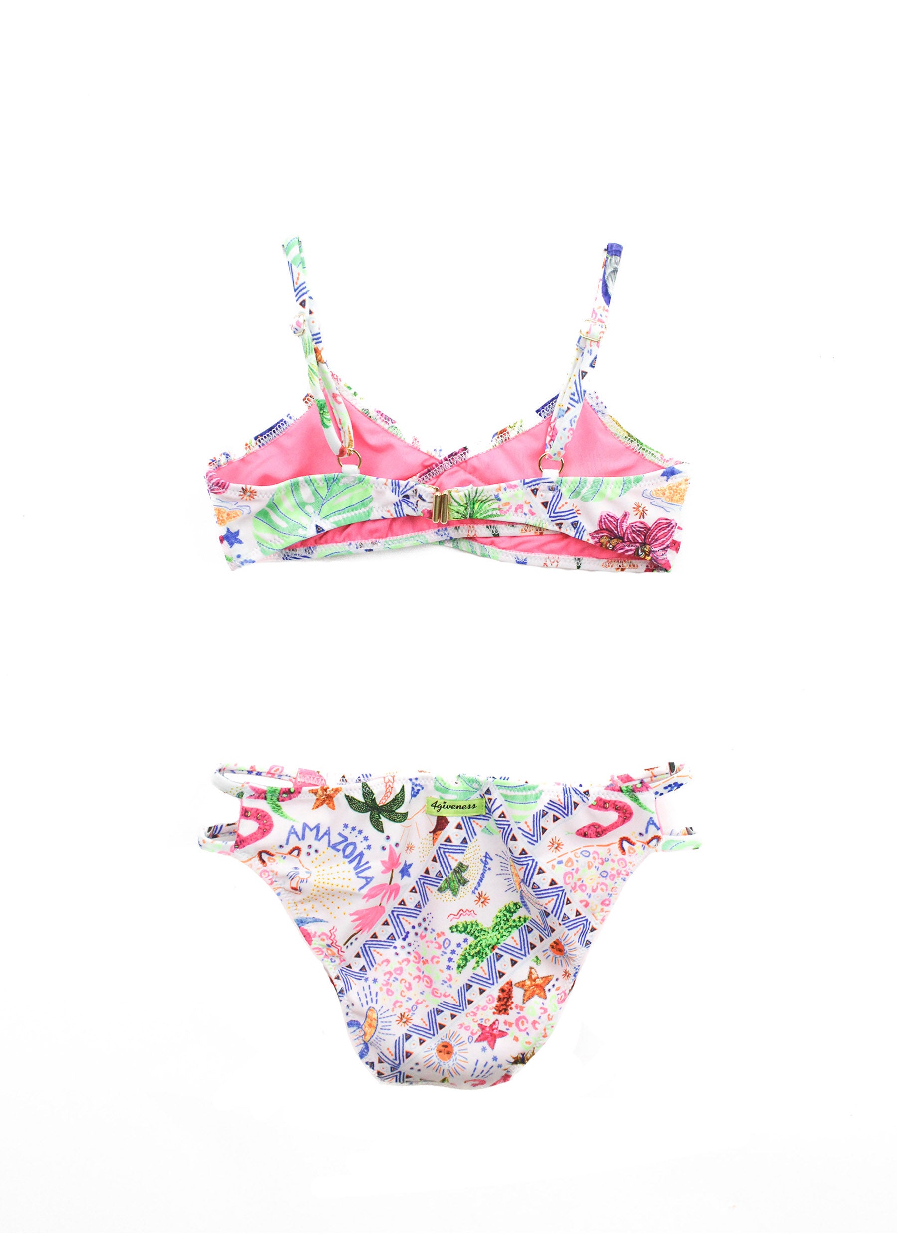 4GIVENESS Costume Bikini Fantasia Multicolor per Bambine  (retro)