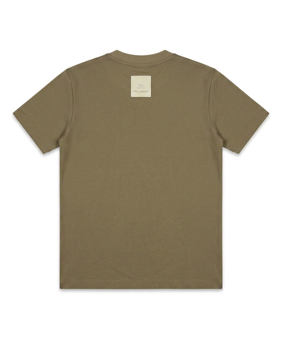 Yes London Kids T-Shirt Fango con Patch sul Retro per Bambini