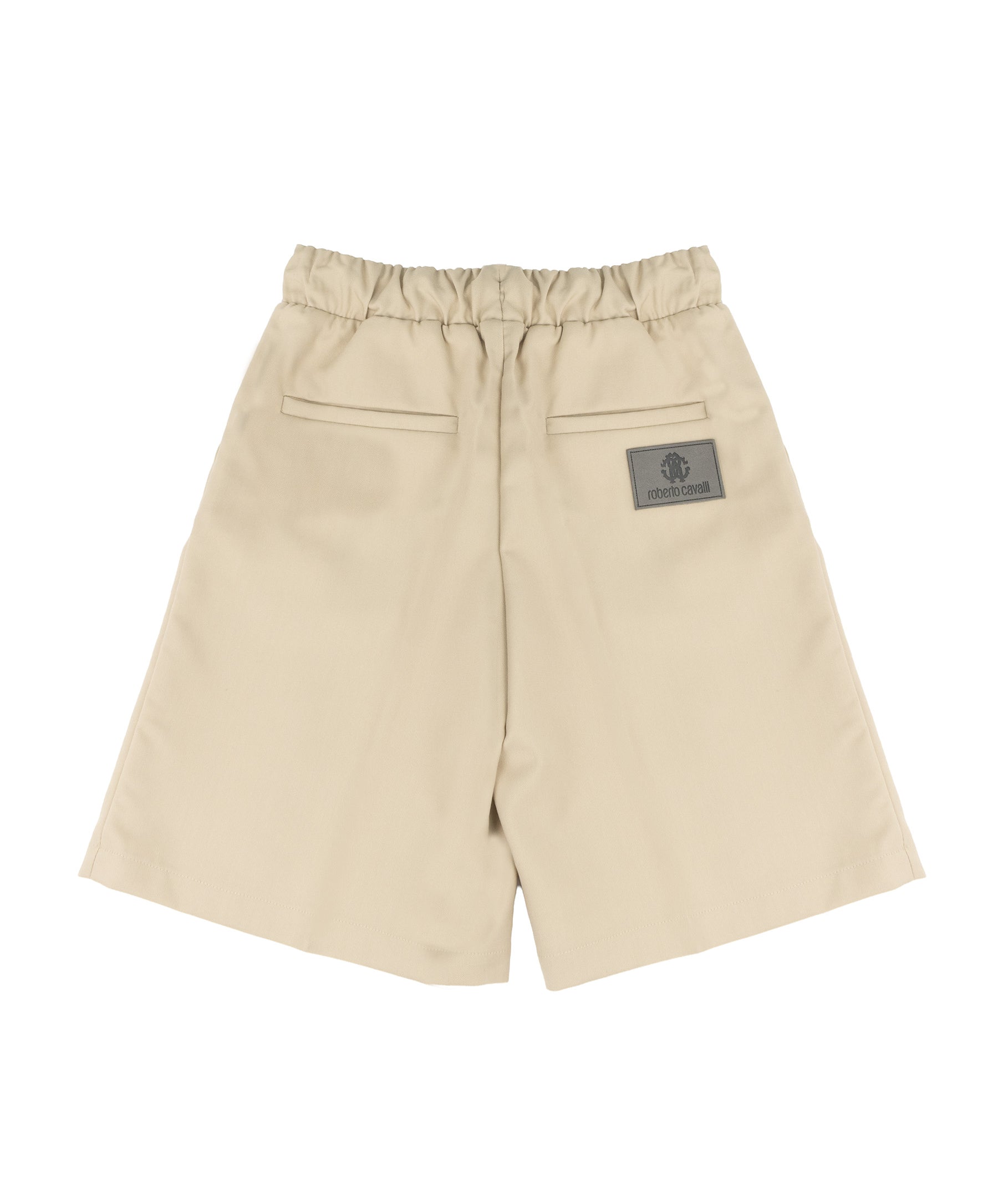 Roberto Cavalli Kids Bermuda Beige con Coulisse e Logo per Bambini