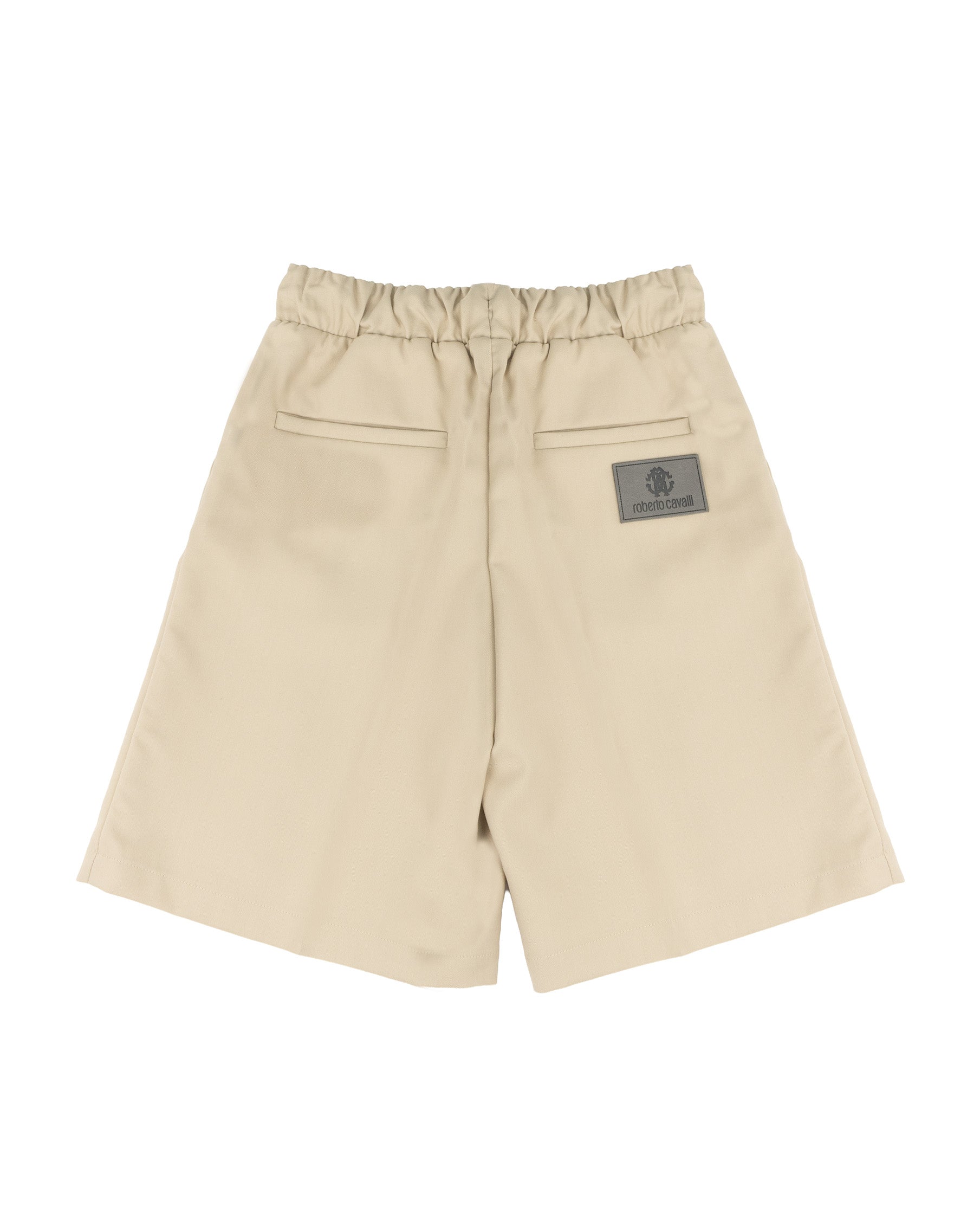 Roberto Cavalli Kids Bermuda Beige con Coulisse e Logo per Bambini