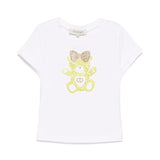 Twinset Kids T-Shirt Bianca con Applicazione Strass per Bambine