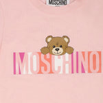 Moschino Kids Tutina Rosa con Stampa Colorful per Neonate