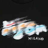 MSGM Kids T-shirt Nera con Blurred Logo per Bambini dettaglio