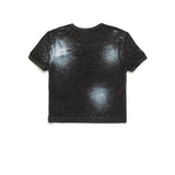 Diesel Kids Black Mylar Logo T-Shirt for Girls