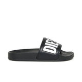 Diesel Kids Ciabatta Nero con Logo Bianco Unisex