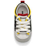 Dsquared2 Kids Sneaker da culla bianca con strisce nere per Neonati
