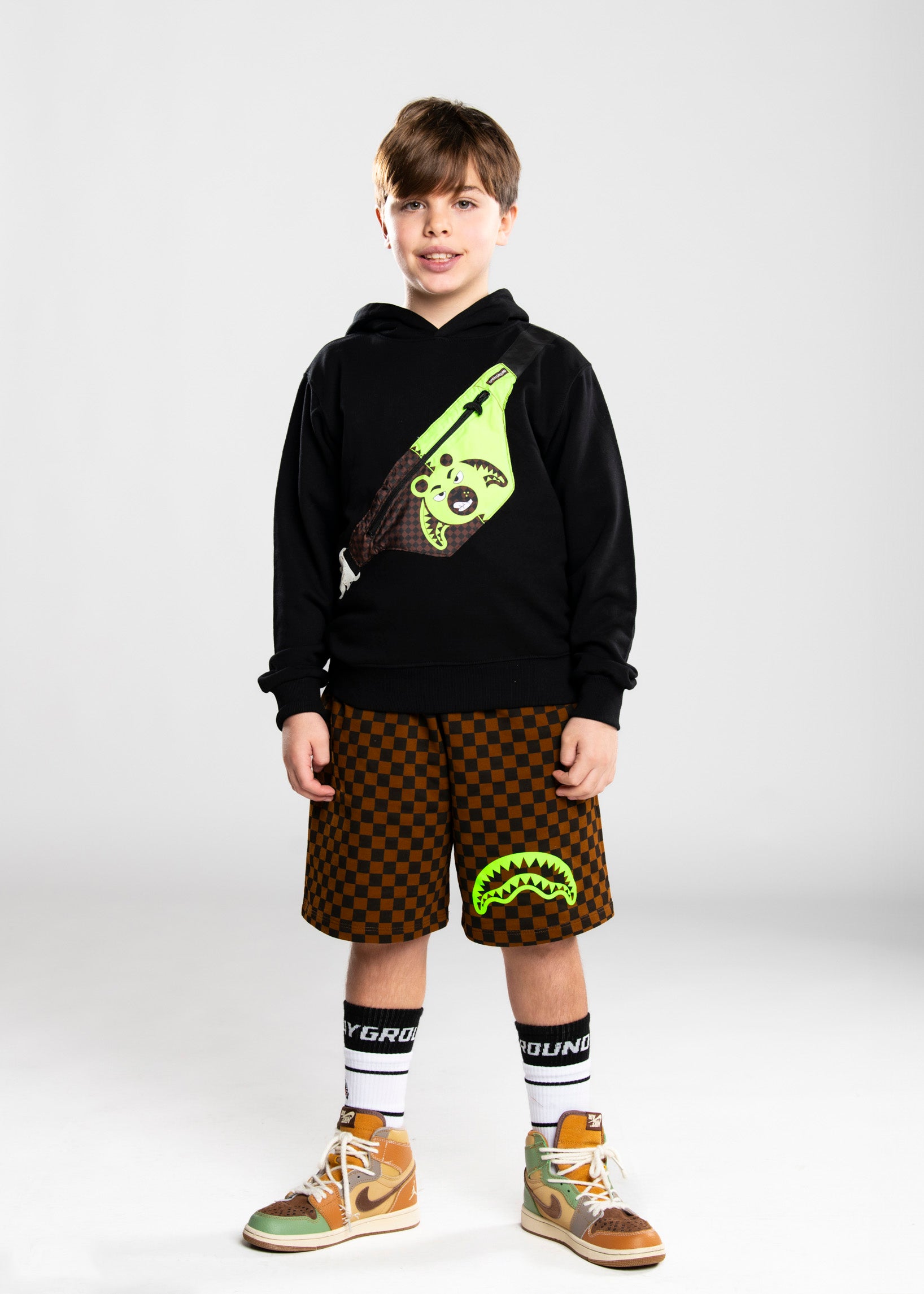 Sprayground Kids Felpa Nera con Cappuccio Pouch per Bambini