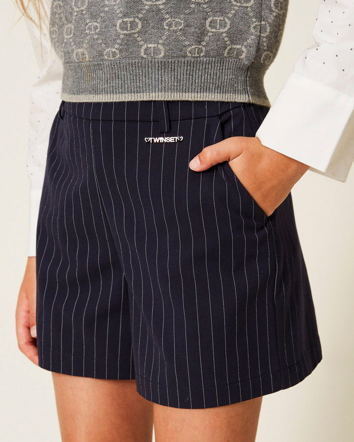 Twinset Kids Shorts a Righe per Bambine