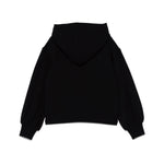 Moschino Kids Felpa Nera con Cappuccio e Logo Borchiato per Bambine (retro)