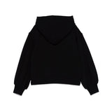 Moschino Kids Felpa Nera con Cappuccio e Logo Borchiato per Bambine (retro)