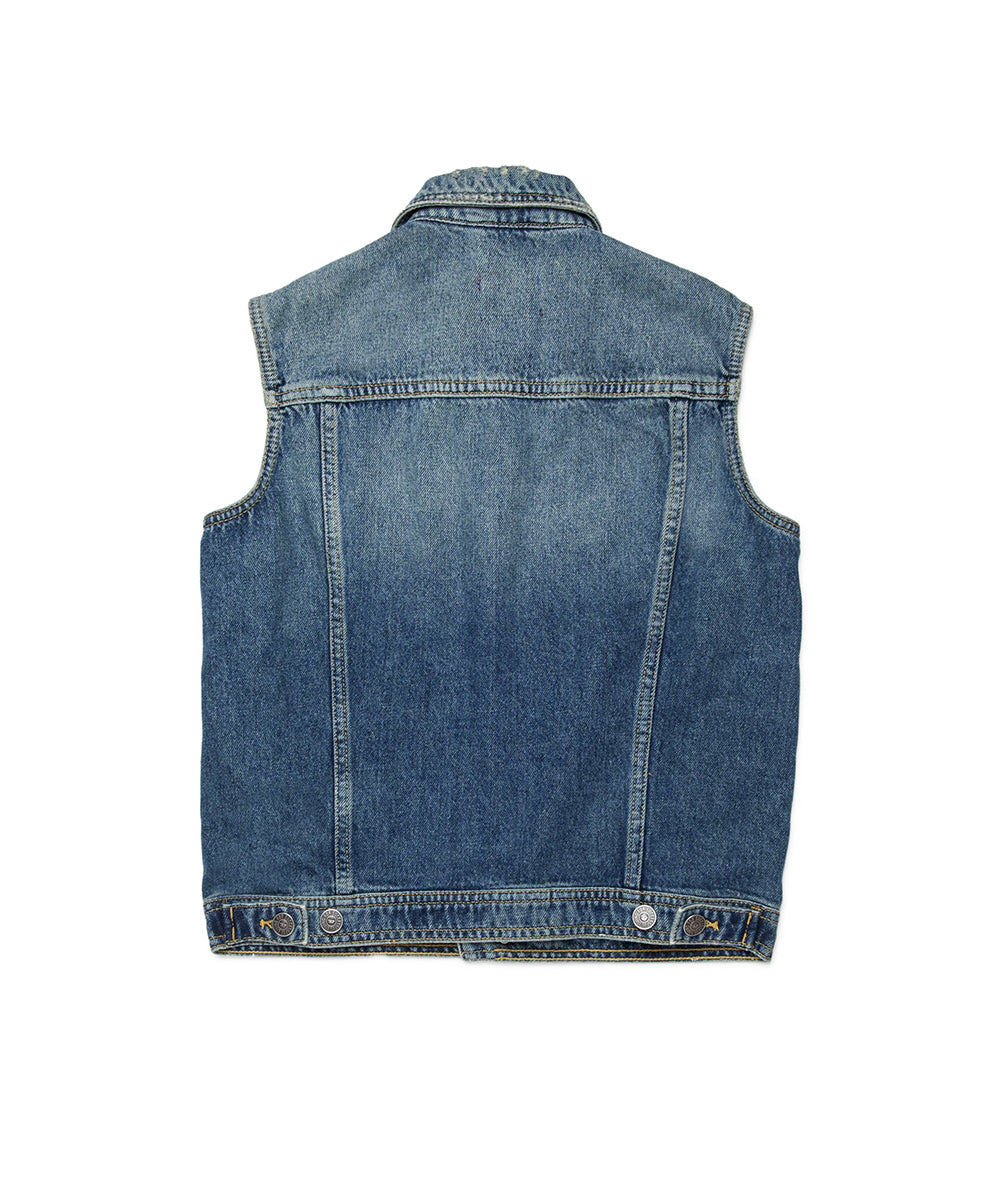 Diesel Kids Gilet in Denim Sfumato per Bambini
