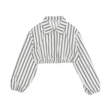 Pinko Kids Camicia Bianca a Righe con Logo per Bambine