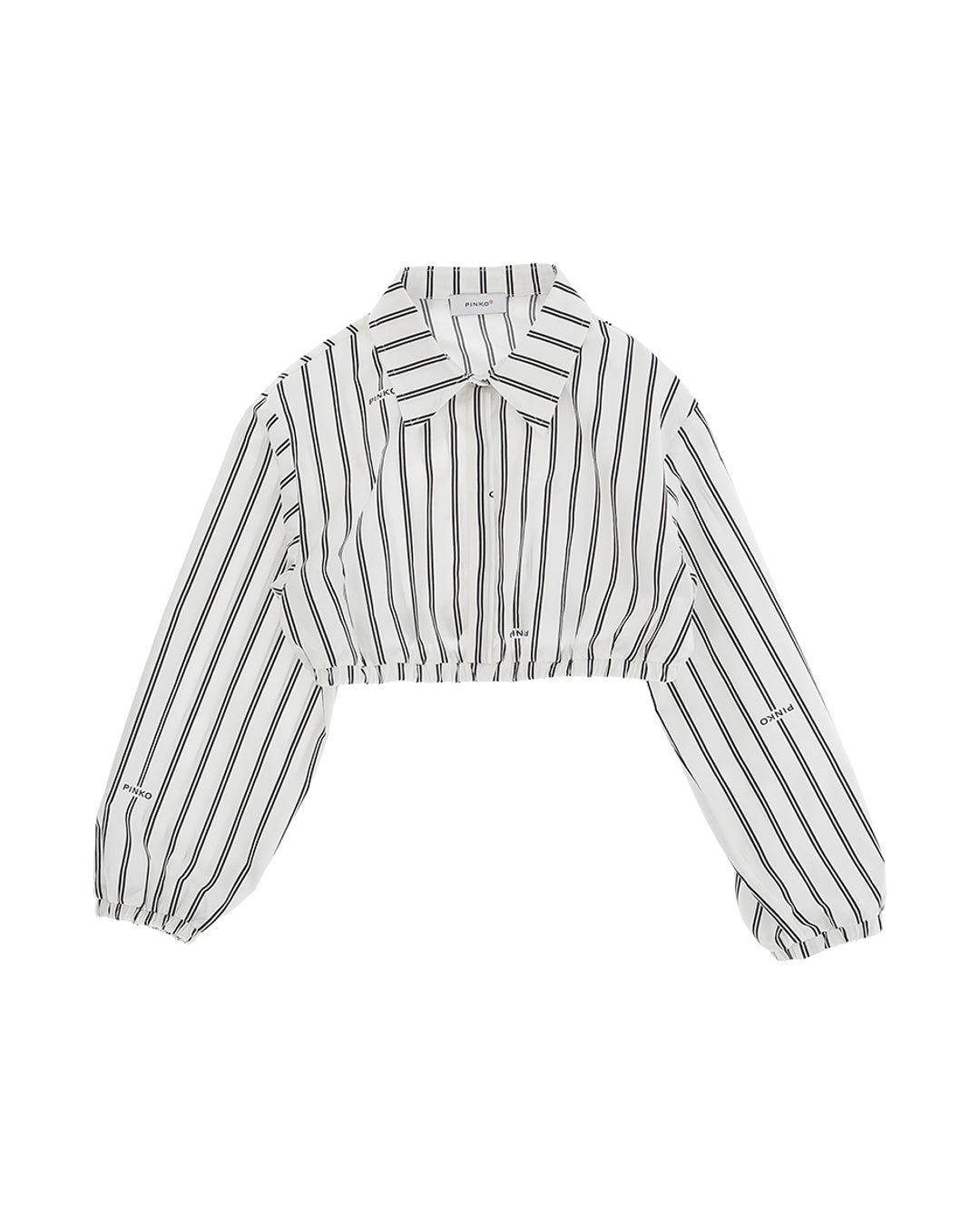 Pinko Kids Camicia Bianca a Righe con Logo per Bambine