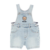 Moschino Kids Salopette in Denim con Logo Teddy Bear per Neonate