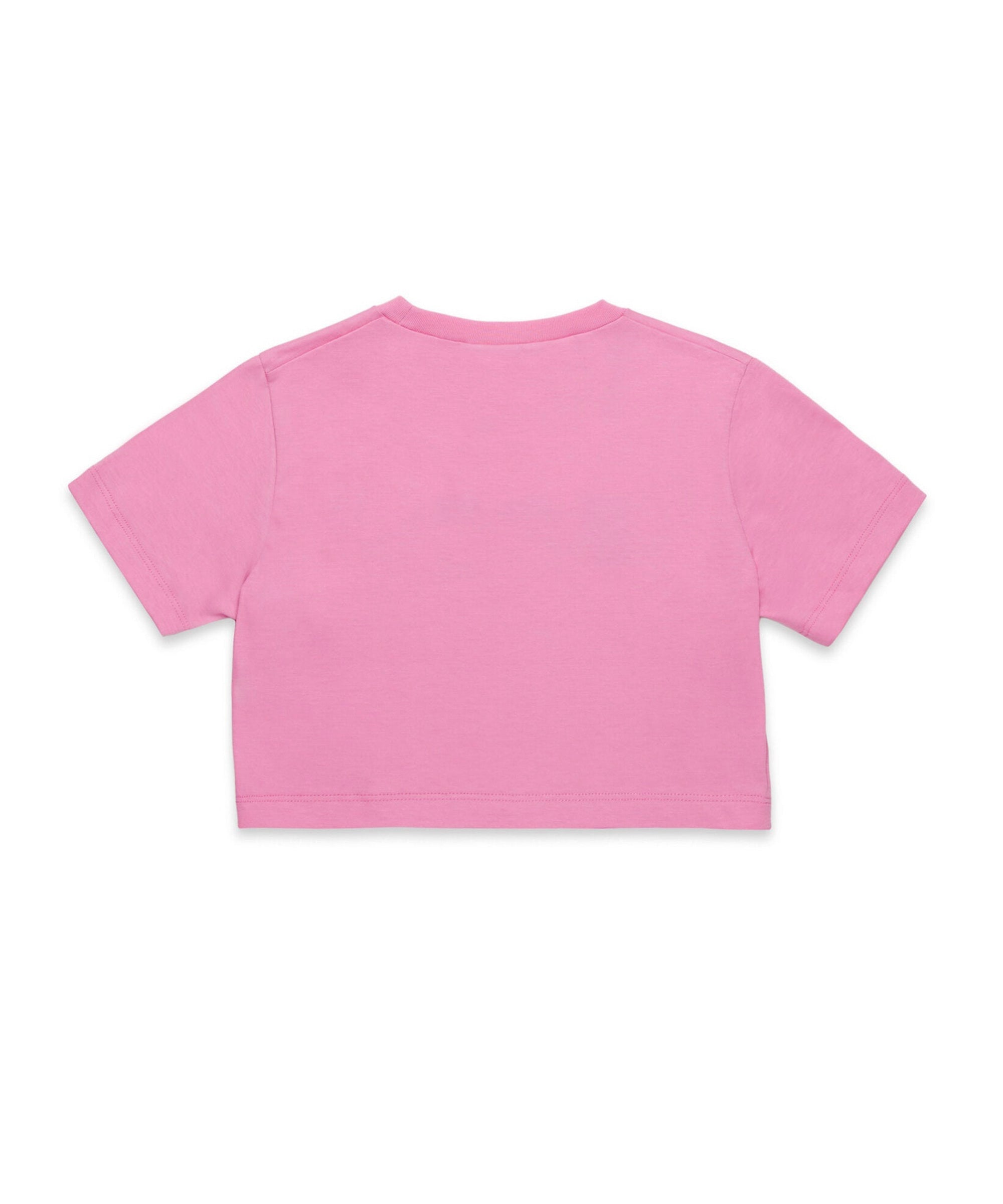 Dsquared2 Kids T-shirt Crop Fucsia con Logo Boxed per Bambine (retro)