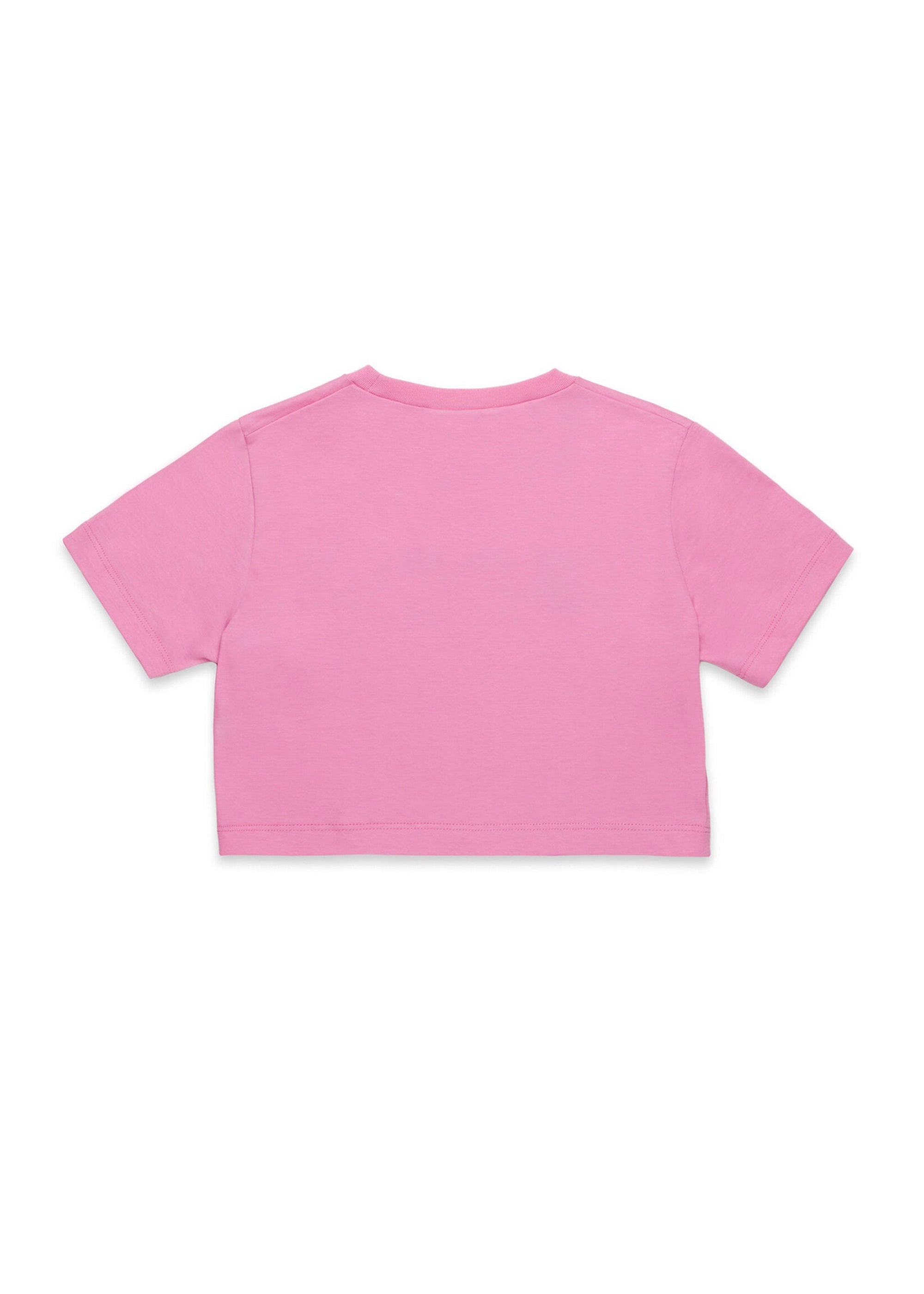 Dsquared2 Kids T-shirt Crop Fucsia con Logo Boxed per Bambine (retro)