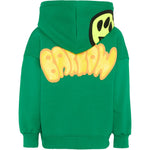 Barrow Kids Felpa Verde con Cappuccio Stampa Logo per Bambini
