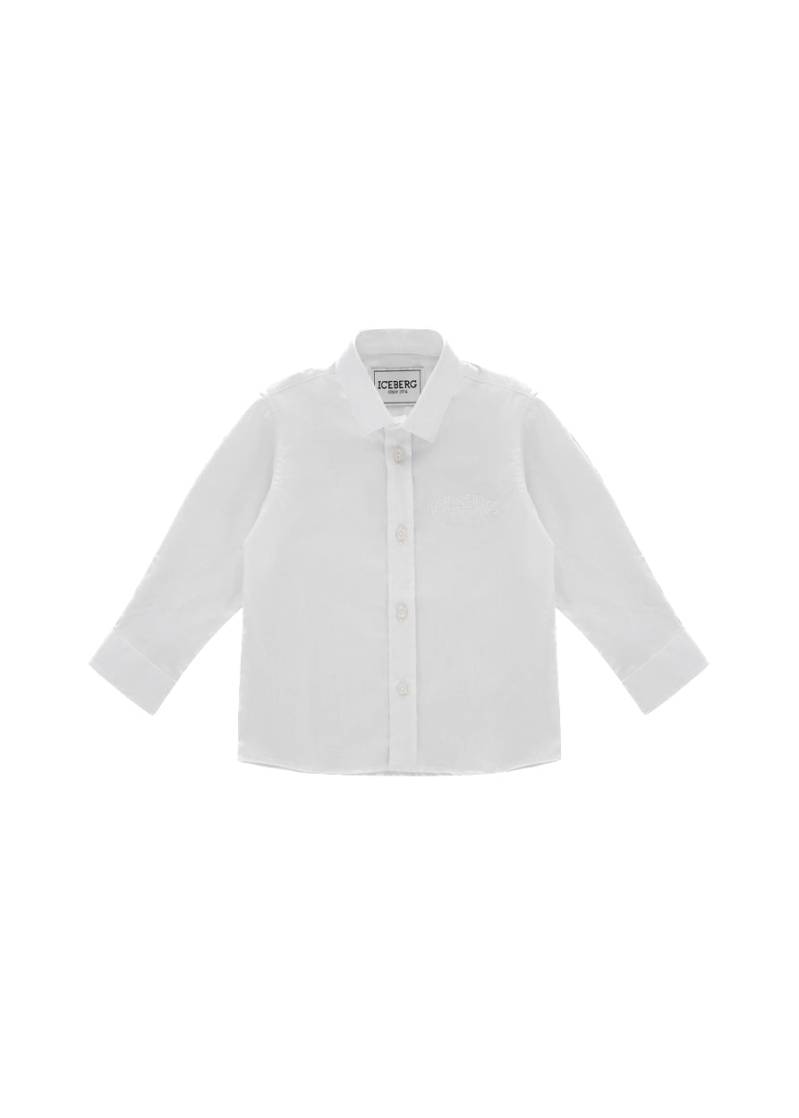 Iceberg Kids Camicia Bianca con Logo per Neonati