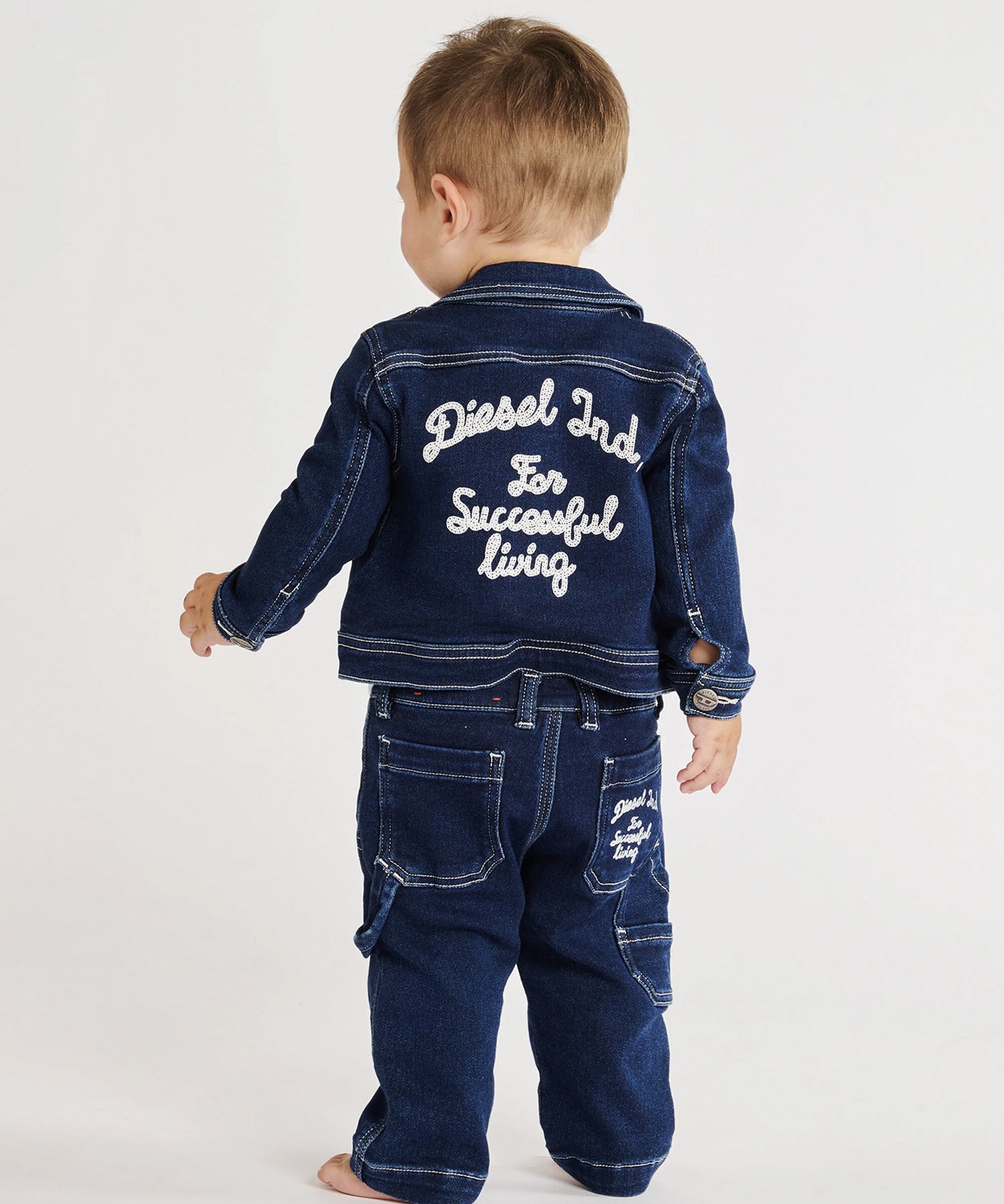 Diesel Kids Jeans Lavaggio 0 con Ricamo Logo sul Retro per Neonati