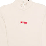 MSGM Kids Body Crema con Logo Rosso per Bambine