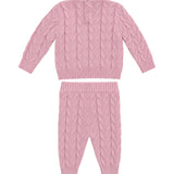 Blumarine Kids Completo in lana merino caldo rosa per Neonate