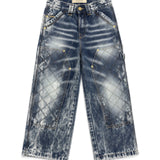 Yes London Kids Jeans Carpenter Indaco con Toppe Trapuntate per Bambini