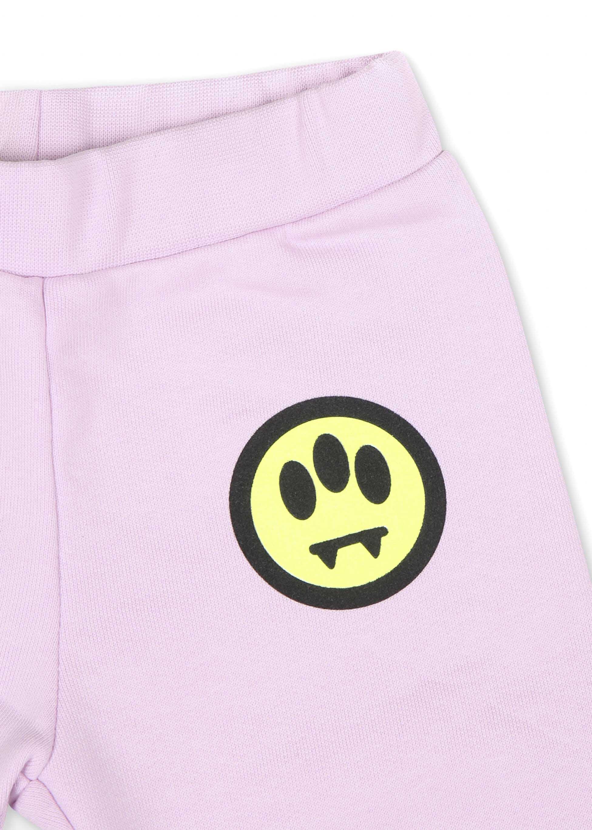 Barrow Kids Pantaloni Rosa in Felpa con Stampa Logo per Neonate