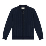 Yes London Kids Felpa con Zip Blu Navy Gessato per Bambini