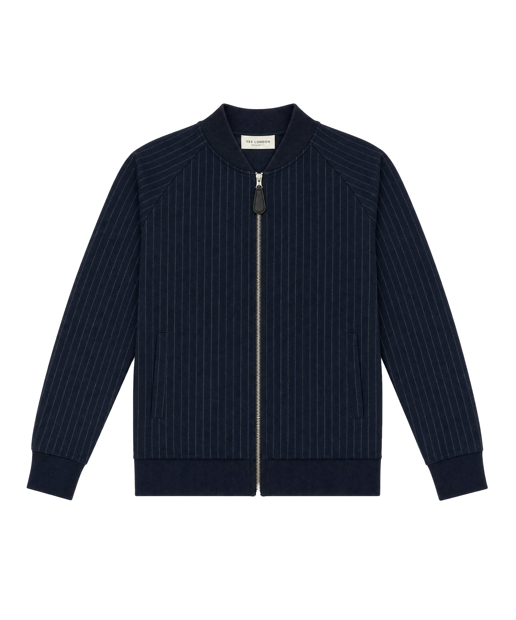 Yes London Kids Felpa con Zip Blu Navy Gessato per Bambini