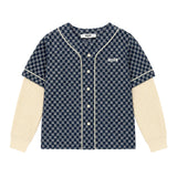 MSGM Kids Camicia a Quadri in Denim Doppia Manica per Bambini