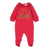 Moschino Kids Tutina Rossa con Stampa per Neonati