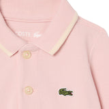 Lacoste Kids Tutina Polo Rosa e Panna con Logo Neonate