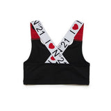 N°21 Kids Top con Spalline Logate Nero