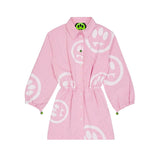 Barrow kids Abito Rosa a Righe con Stampa per Bambine