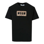 MSGM Kids T-shirt Nera con Logo Maculato per Bambini
