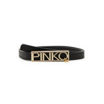 Pinko Kids Cintura Nera con Placca Logo Oro