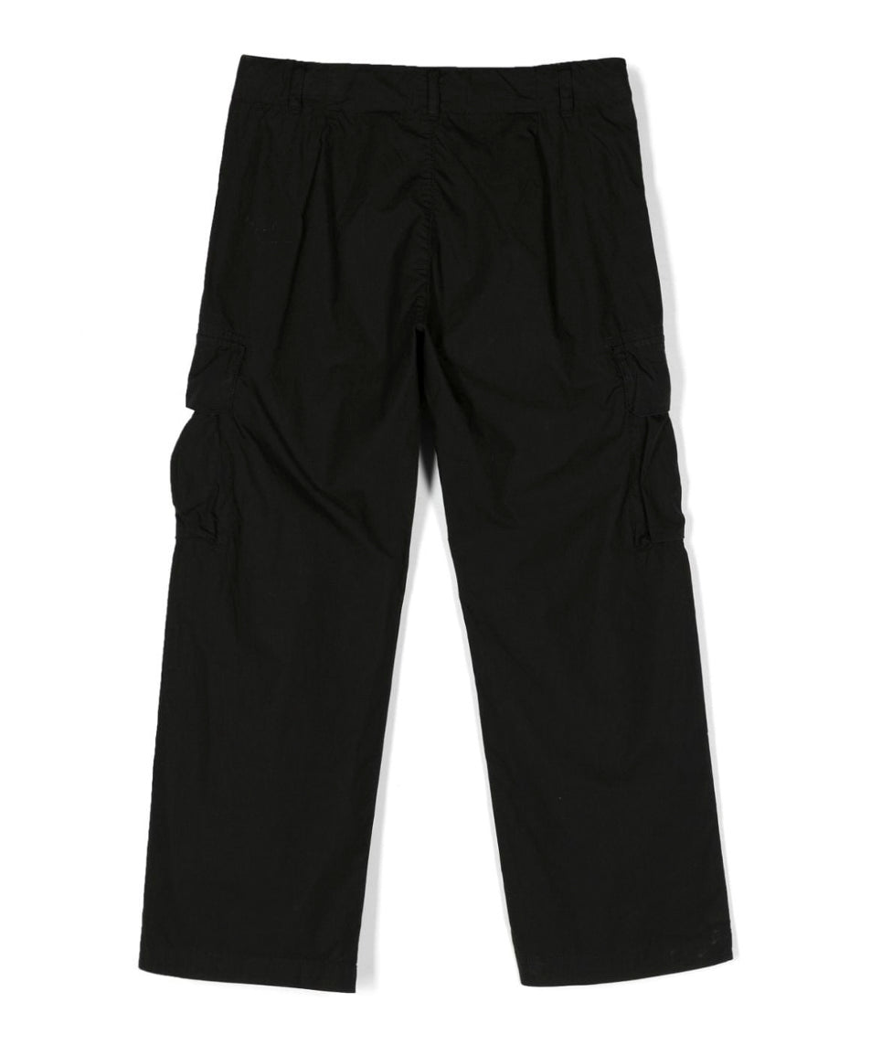 C.P. Company Kids Pantalone Nero con Applicazione Logo per Bambini (retro)