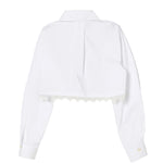 Pinko Kids Camicia Pristine con Dettagli in Pizzo per Bambine