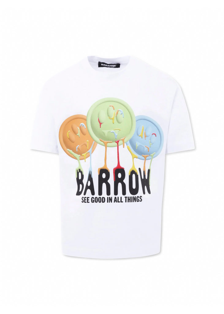 Barrow Kids T-Shirt Bianca con Smiles per Bambini
