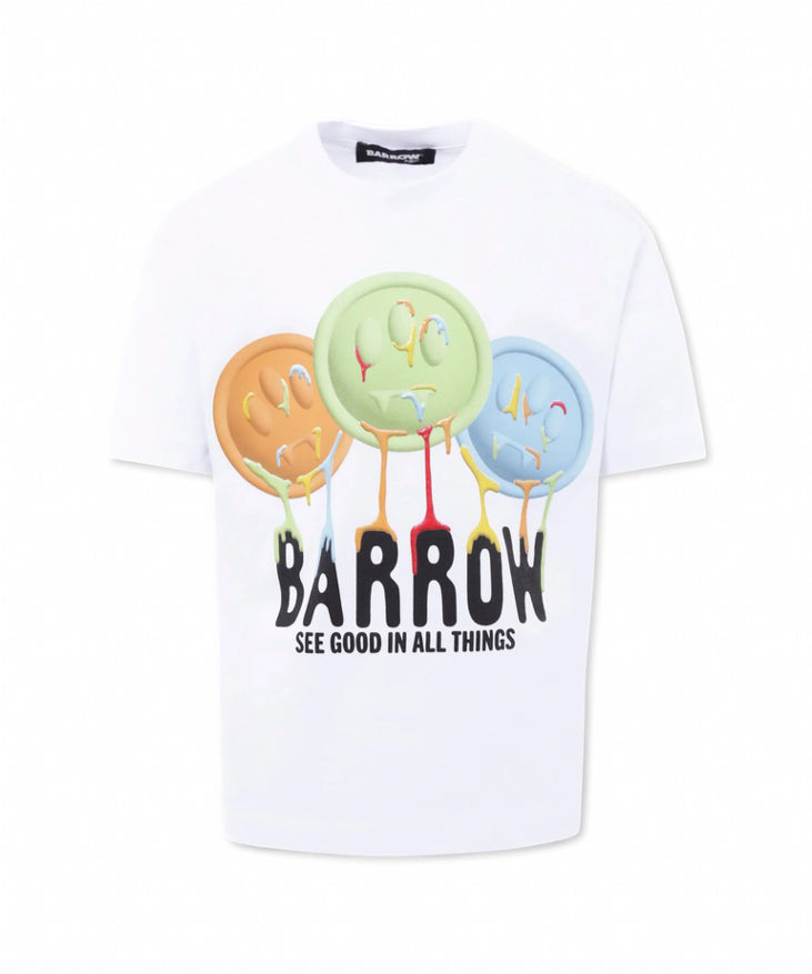 Barrow Kids T-Shirt Bianca con Smiles per Bambini