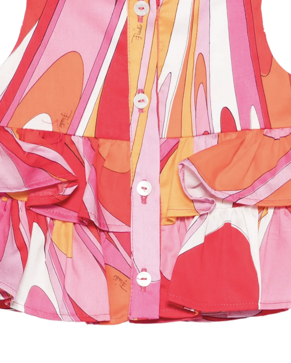Emilio Pucci Kids Top Multicolor con Bottoni per Neonate