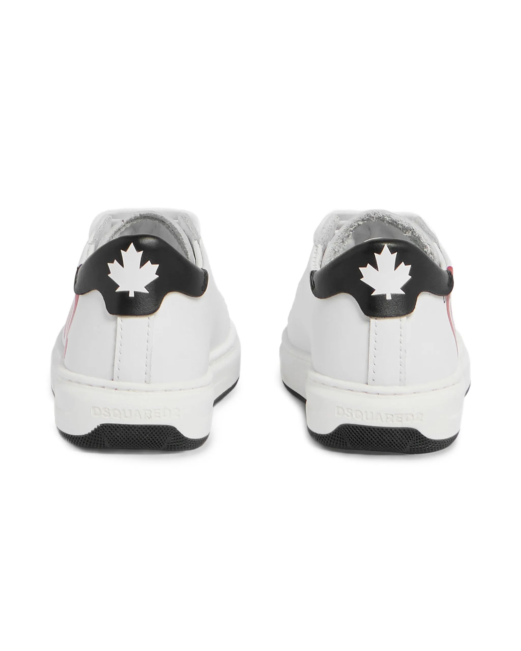 Dsquared2 Kids Sneakers Bianco con Logo Rosso per Neonati