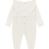 Elisabetta Franchi Kids Tutina con volant avorio per Neonate