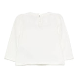 Moschino Kids T-Shirt Manica Lunga Panna con Teddy per Neonate