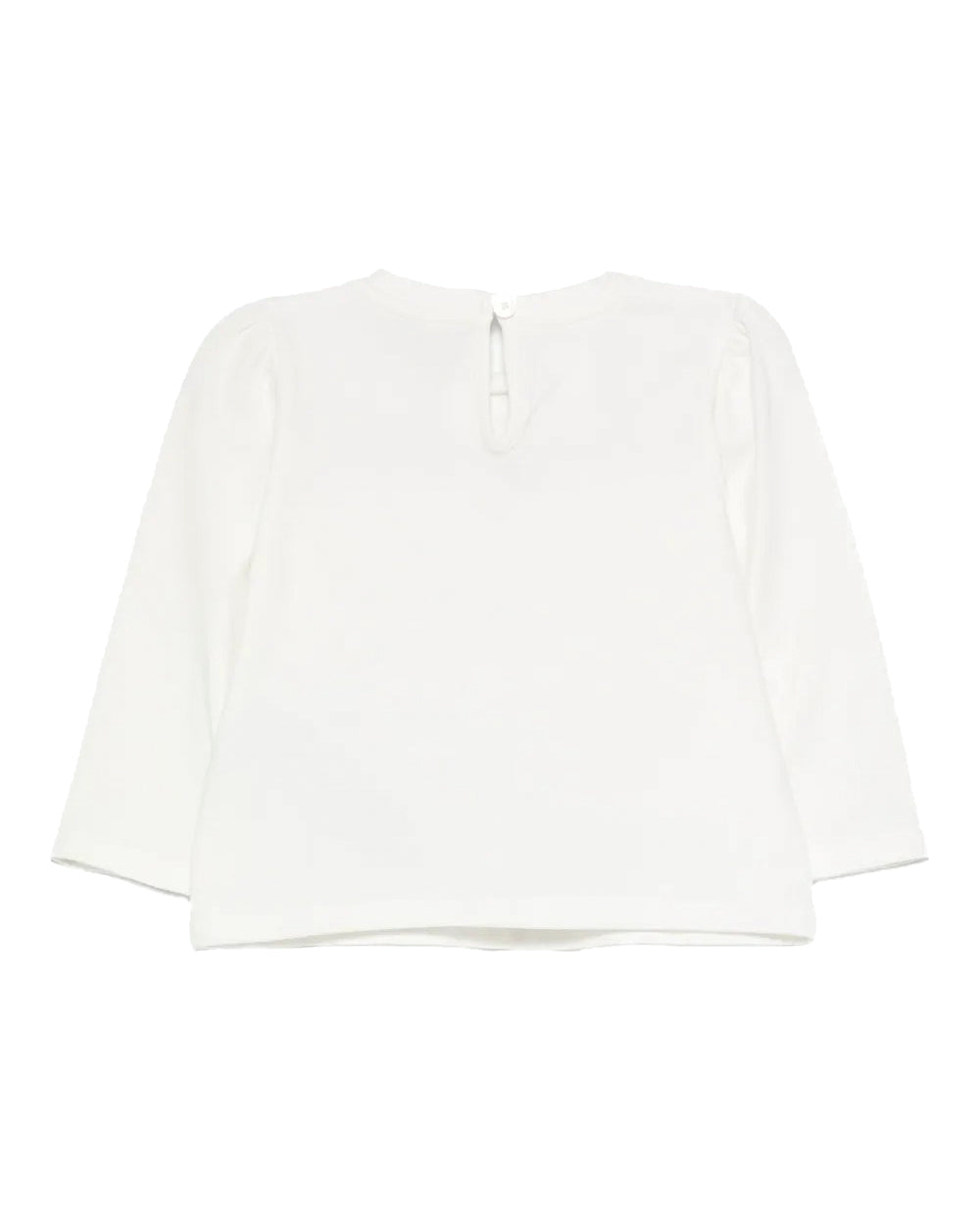 Moschino Kids T-Shirt Manica Lunga Panna con Teddy per Neonate