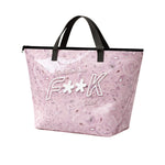 F**K Kids Maxi Borsa Mare Fantasia Bandana Rosa con Logo per Bambini