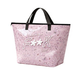 F**K Kids Maxi Borsa Mare Fantasia Bandana Rosa con Logo per Bambini